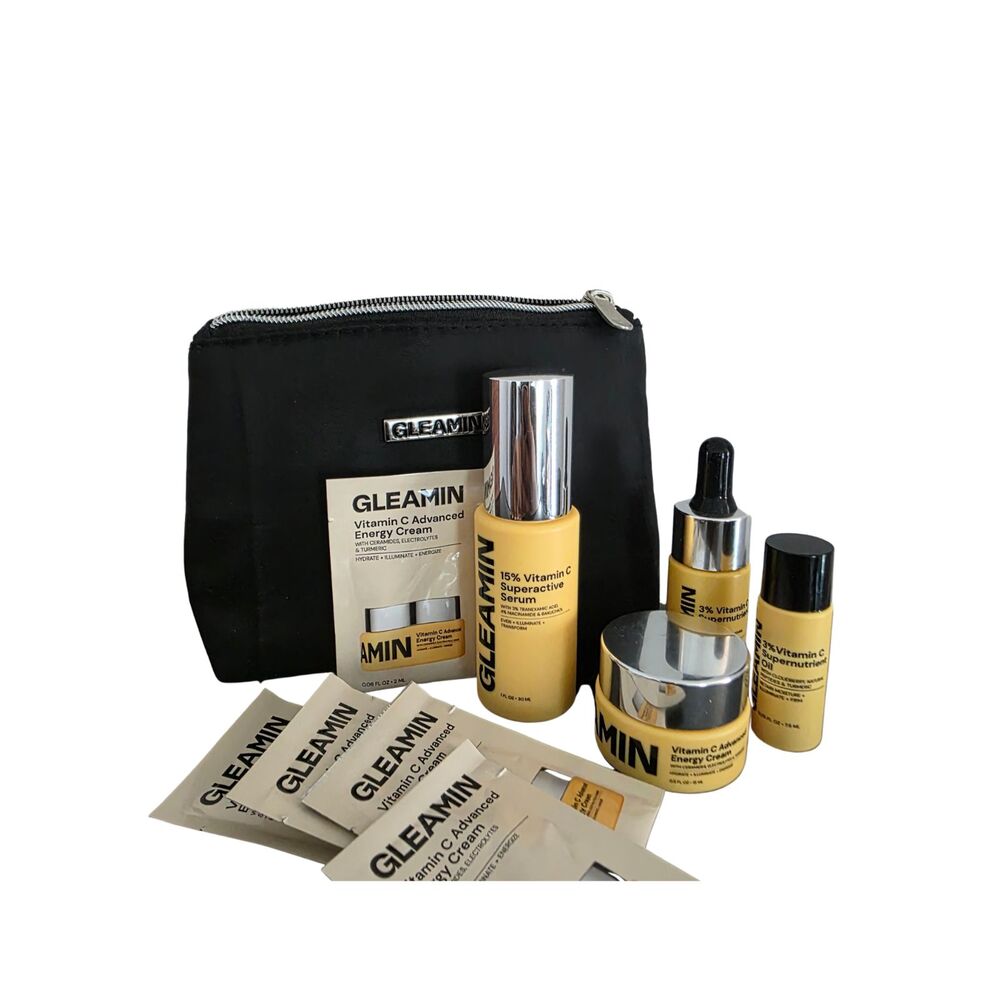 Clean Beauty Skin Care - Gleamin Vitamin C Bundle with Carrying Case
